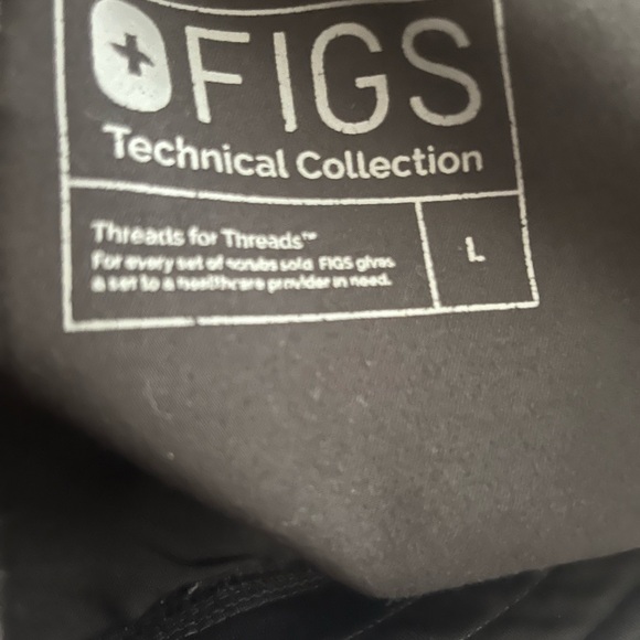 Figs Livingston Black Basic Scrub Straight Leg Pants Drawstring Waist Sz L - Picture 9 of 10